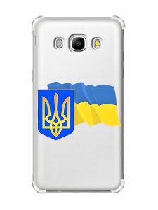 Чохол з потовщеними кутами на Samsung Galaxy J5(2016)/J510 :: Тризуб і прапор України (принт 384)