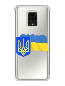 Чохол з потовщеними кутами на Xiaomi Redmi Note 9 Pro/ 9S/ 9 Pro Max :: Тризуб і прапор України (принт 384)