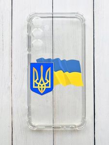 Чохол з потовщеними кутами на Samsung Galaxy M14 :: Тризуб і прапор України (принт 384)