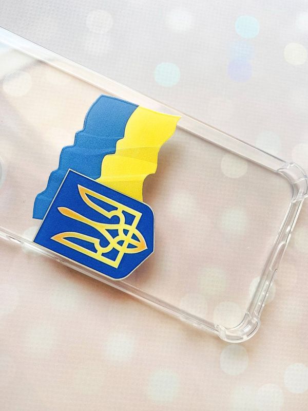 Чохол з потовщеними кутами на Xiaomi Redmi 9 :: Тризуб і прапор України (принт 384)