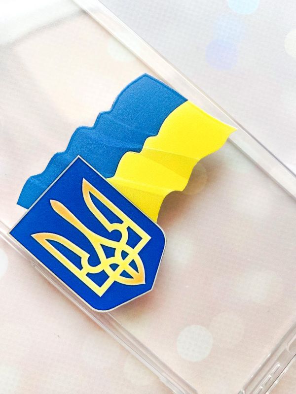 Чохол з потовщеними кутами на Xiaomi Redmi 9 :: Тризуб і прапор України (принт 384)