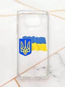 Чохол з потовщеними кутами для Xiaomi Poco X3 :: Тризуб і прапор України (принт 384)