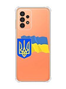 Чохол з потовщеними кутами на Samsung Galaxy A13 4G :: Тризуб і прапор України (принт 384)