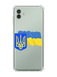 Чохол з потовщеними кутами на Samsung Galaxy M13 5G :: Тризуб і прапор України (принт 384)