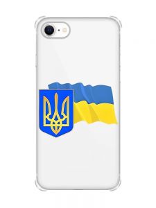 Чохол з потовщеними кутами на iPhone 7 / 8 :: Тризуб і прапор України (принт 384)