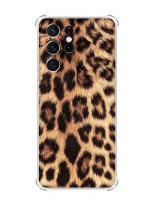 Чохол з потовщеними кутами на Samsung Galaxy S21 Ultra :: Леопардовий дизайн (принт 383)