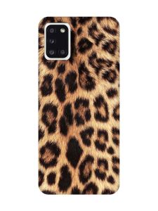 Матовий чохол з чорними боками на Samsung Galaxy A31 :: Леопардовий дизайн (принт 383)