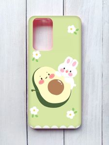 Матовий чохол з рожевими боками на Xiaomi Redmi Note 10 Pro/10 Pro Max :: Авокадо і зайченя (принт 311)