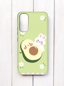 Матовий чохол з чорними боками на Samsung A34 5G :: Авокадо і зайченя (принт 311)