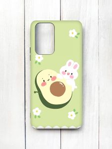 Матовий чохол з чорними боками на Xiaomi Redmi Note 10 Pro/10 Pro Max :: Авокадо і зайченя (принт 311)