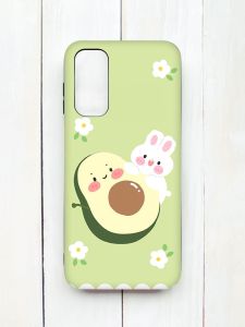 Матовий чохол з чорними боками на Samsung Galaxy A14 5G :: Авокадо і зайченя (принт 311)