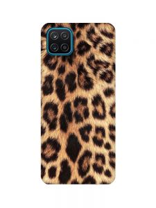 Матовий чохол з бірюзовими боками на Samsung Galaxy A12 :: Леопардовий дизайн (принт 383)