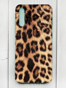 Матовий чохол з бірюзовими боками на Samsung Galaxy A50 (2019) A505/A30s :: Леопардовий дизайн (принт 383)