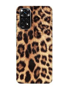 Матовий чохол з бірюзовими боками на Xiaomi Redmi Note 11 :: Леопардовий дизайн (принт 383)