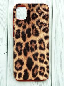 Матовий чохол з червоними боками на Samsung Galaxy A04E/A042 :: Леопардовий дизайн (принт 383)