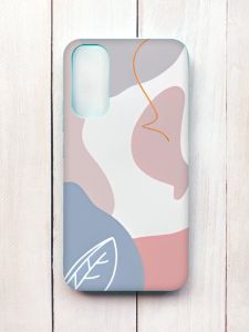 Матовий чохол з бірюзовими боками на Samsung A34 5G :: Кольоровий фон (принт 61)