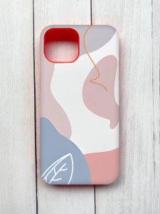 Матовий чохол з червоними боками на iPhone 15 :: Кольоровий фон (принт 61)