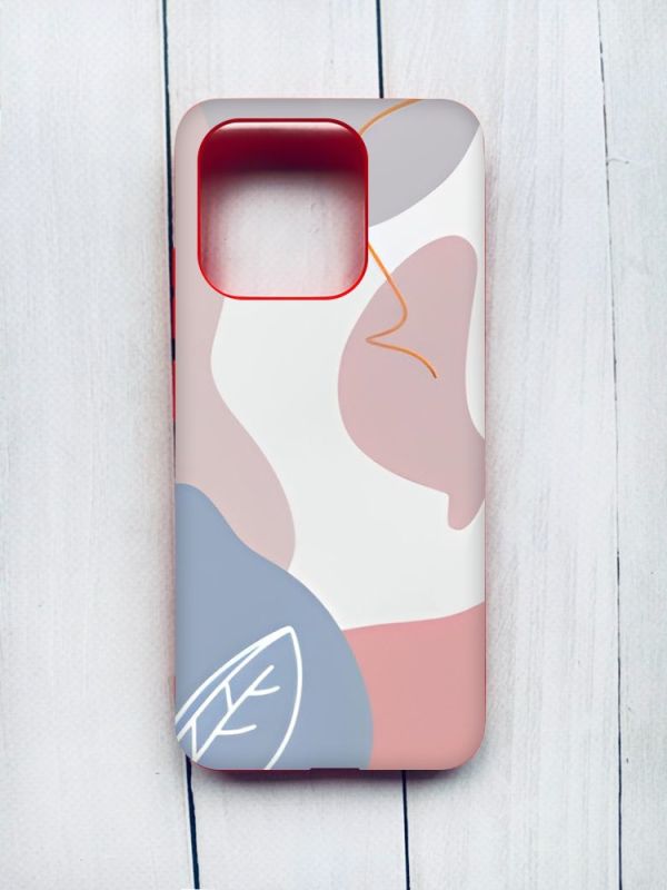 Матовий чохол з червоними боками на Xiaomi Redmi 12C :: Кольоровий фон (принт 61)