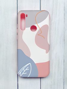 Матовий чохол з рожевими боками на Xiaomi Redmi Note 8T :: Кольоровий фон (принт 61)