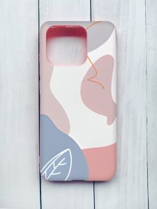 Матовий чохол з рожевими боками на Xiaomi Redmi 12C :: Кольоровий фон (принт 61)