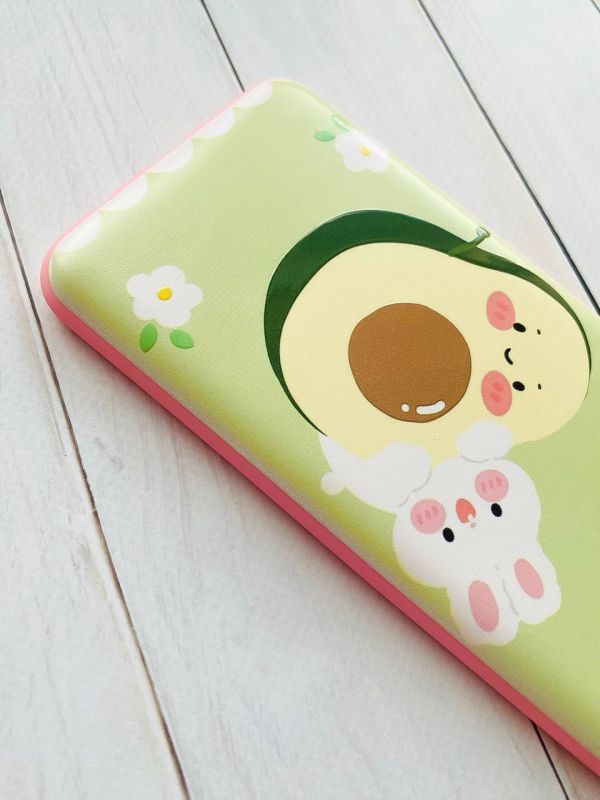 Матовий чохол з рожевими боками на Samsung A34 5G :: Авокадо і зайченя (принт 311)