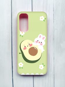 Матовий чохол з рожевими боками на Samsung Galaxy A05s (A057) :: Авокадо і зайченя (принт 311)