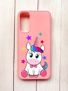 Матовий чохол на Samsung A34 5G Рожевий :: Єдиноріг (принт 102)