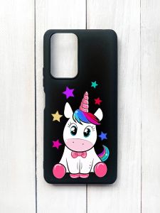 Матовий чохол на Xiaomi Redmi Note 10 Pro/10 Pro Max Чорний :: Єдиноріг (принт 102)