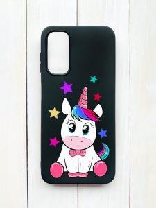 Матовий чохол на Samsung Galaxy A14 5G Чорний :: Єдиноріг (принт 102)