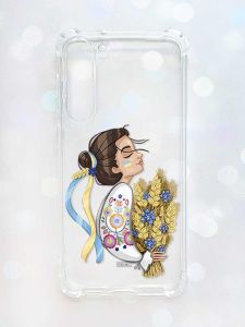 Чохол з потовщеними кутами на Samsung Galaxy S23 Plus :: Українка з колосками (принт 172)