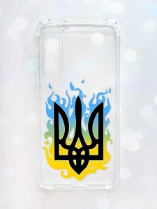 Чохол з потовщеними кутами на Samsung Galaxy S23 Plus :: Тризуб Полум'я (принт 257)