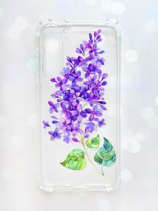 Чохол з потовщеними кутами на Samsung Galaxy S23 Plus :: Гілочка бузку (принт 280)