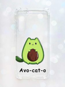 Чохол з потовщеними кутами на Samsung Galaxy S23 Plus :: Котик Авокадо (принт 306)