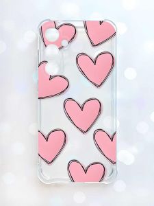 Чохол з потовщеними кутами на Samsung Galaxy S23 FE :: Сердечка рожеві (принт 78)