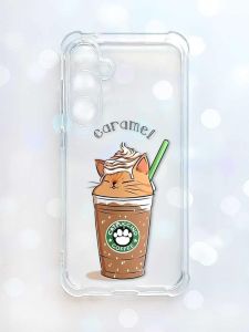 Чохол з потовщеними кутами на Samsung Galaxy S23 FE :: Капучіно котик (принт 97)