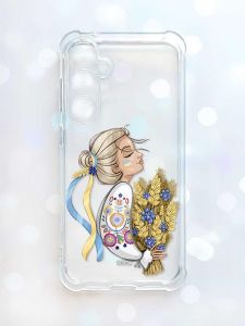 Чохол з потовщеними кутами на Samsung Galaxy S23 FE :: Українка з колосками (принт 173)