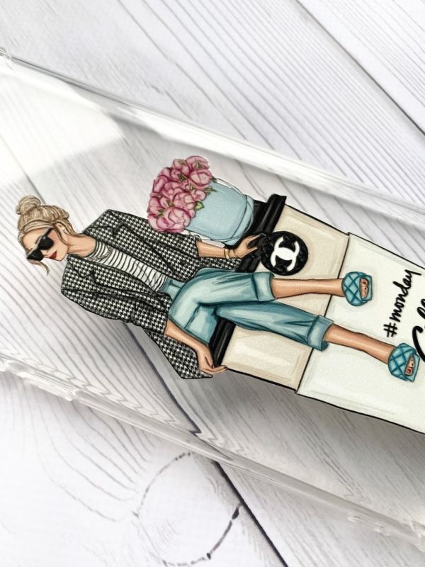 Чохол з потовщеними кутами на Samsung Galaxy S23 FE :: Дівчина на каві (принт 228)