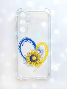 Чохол з потовщеними кутами на Samsung Galaxy S23 FE :: Серце з соняхом. Україна (принт 260)