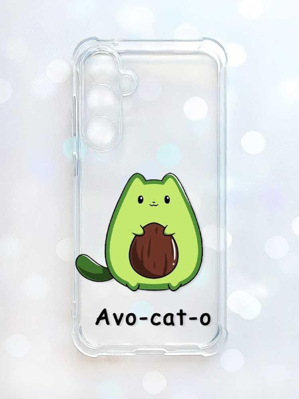 Чохол з потовщеними кутами на Samsung Galaxy S23 FE :: Котик Авокадо (принт 306)
