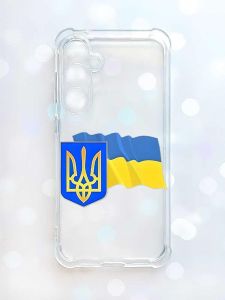 Чохол з потовщеними кутами на Samsung Galaxy S23 FE :: Тризуб і прапор України (принт 384)