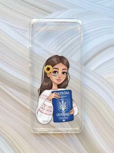 Прозорий чохол на Motorola Moto G72 :: Дівчина з паспортом (принт 12)