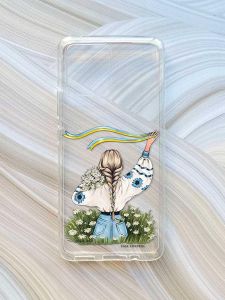 Прозорий чохол на Motorola Moto G72 :: Дівчина зі стрічкою (принт 17)