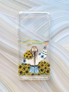 Прозорий чохол на Motorola Moto G72 :: Дівчина зі стрічкою (принт 25)