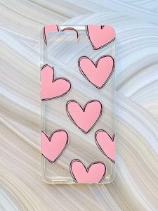 Прозорий чохол на Motorola Moto G72 :: Сердечка рожеві (принт 78)