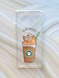 Прозорий чохол на Motorola Moto G72 :: Капучіно котик (принт 97)