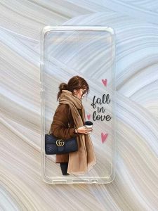 Прозорий чохол на Motorola Moto G72 :: Дівчина з кавою (принт 112)