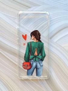 Прозорий чохол на Motorola Moto G72 :: Дівчина в зеленому (принт 224)