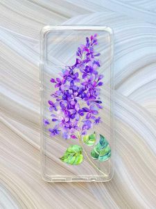 Прозорий чохол на Motorola Moto G72 :: Гілочка бузку (принт 280)