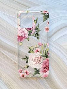 Прозорий чохол на Motorola Moto G72 :: Рожеві квіти (принт 287)