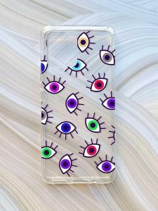 Прозорий чохол на Motorola Moto G72 :: Різнокольорові очі (принт 336)